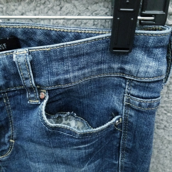 White House Black Market 00S Blanc Blue Solid Bootcut Jeans 28" 29.75" 7.75" - Picture 4 of 12